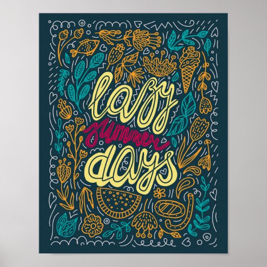 Lazy Summer Days Retro Poster (Voorkant)