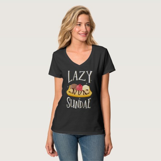 Lazy Sundae Banana Popsicle Split Ice Cream Sweet T-shirt (Voorkant volledig)