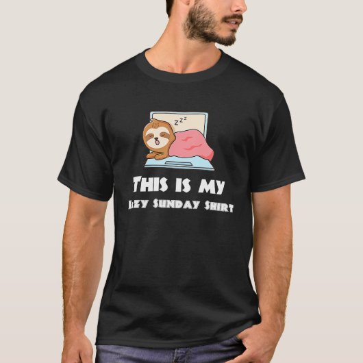 Lazy Sunday Sleep Stay At Home Sloth T-shirt (Voorkant)