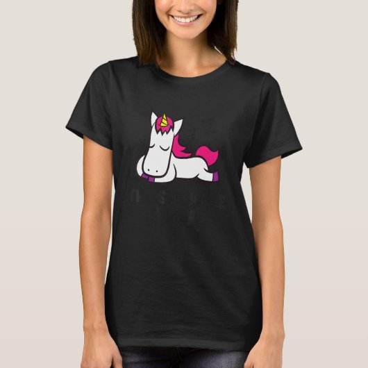 Lazy Unicorn The Struggle Is Real  Unicorn T-shirt (Voorkant)