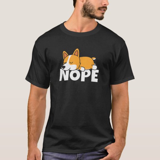 Lazy Welsh Corgi Dog T-shirt Comic Gift Idee Schat (Voorkant)
