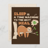 Lazybone Sloth die houdt van eten en heerlijk eten Briefkaart (Voorkant / Achterkant)