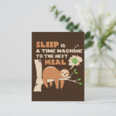 Lazybone Sloth die houdt van eten en heerlijk eten Briefkaart (Staand voorkant)