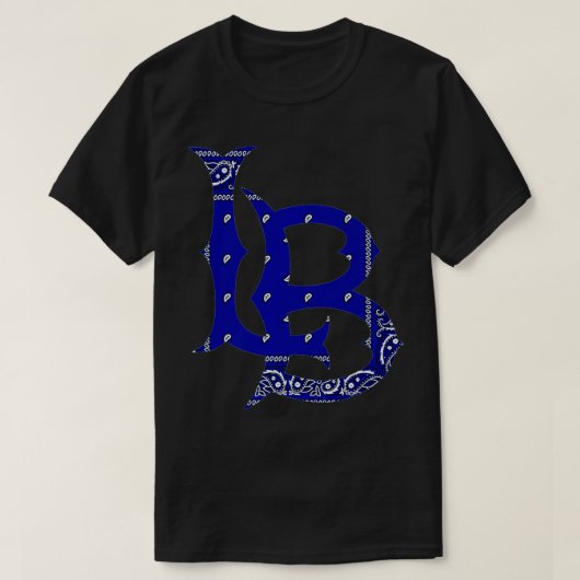 LB Long strand California Blue bandana hip hopstre T-shirt (Design voorkant)