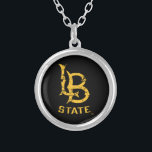 LB-staat vervormd Zilver Vergulden Ketting<br><div class="desc">Bekijk deze Californische State University Long Beach design! Show van je Californische State Pride met deze nieuwe universitaire producten. Dit zijn de perfecte cadeaus voor de Long Beach student, alumni, familie, vriend of fan in je leven. Al deze Zazzle producten zijn aanpasbaar met jouw naam, klassenjaar of club. Lange strand!...</div>