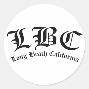 LBC Long Beach California Ronde Sticker