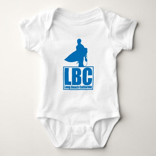LBC - Long Beach California - Surf - blauw Romper (Voorkant)