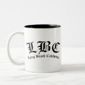 LBC Long Beach California Tweekleurige Koffiemok (Links)