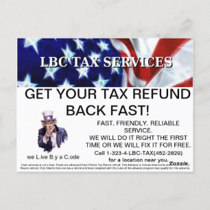 LBC TAX SERVICES pro promo briefkaarten