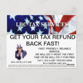 LBC TAX SERVICES pro promo briefkaarten (Achterkant)