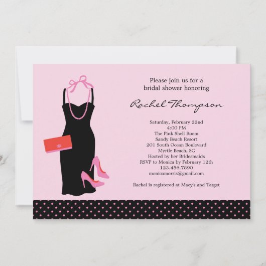 LBD Bridal Shower-uitnodiging Kaart (Voorkant)