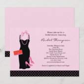 LBD Bridal Shower-uitnodiging Kaart (Voorkant / Achterkant)