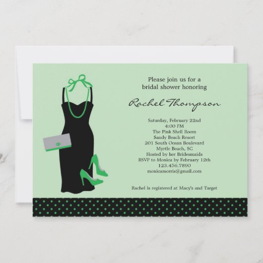 LBD Bridal Shower-uitnodiging Kaart (Voorkant)