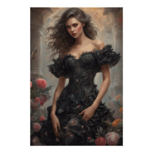 LBD Little Black Dress AI-Enhanced Mode kunstwerk Perfect Poster