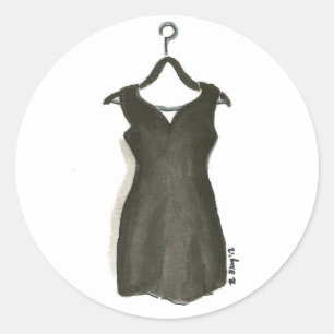 LBD Little Black Dress Fashionista Mode Style Ronde Sticker