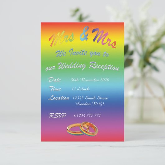 LBGT HOMOSEKSUELE REGENBOOGTROUWHULDEKAART KAART (Staand voorkant)