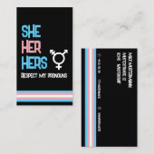 LBGTQ Pronoun Transgender She Her He Visitekaartje (Voorkant / Achterkant)