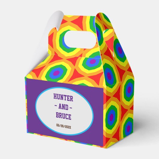 LBGTQA+ Regenboog Cirkel Ontwerp Bedankdoosjes (Voorkant Zijde)
