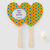 LBGTQA + regenboog cirkel ontwerp Handwaaier (Voorkant en achterkant)