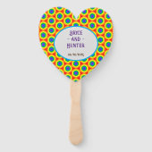 LBGTQA + regenboog cirkel ontwerp Handwaaier (Voorkant)