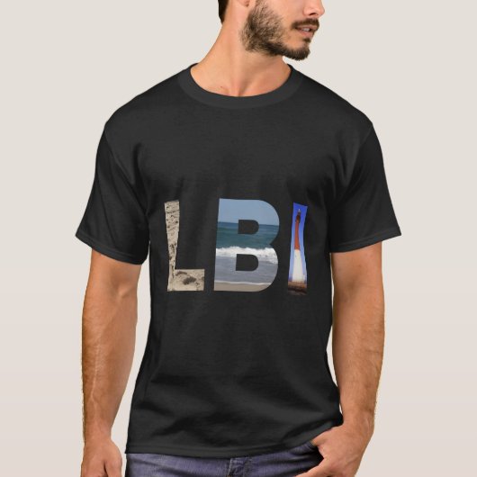 Lbi Long Beach Island NJ Foto Strand Ocean Lightho T-shirt (Voorkant)