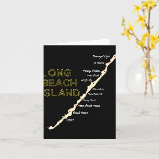 Lbi Nj Long Beach Island New Jersey Nj Beach House Kaart (Gele Bloem)