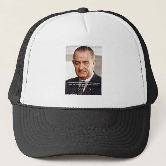 LBJ en "Weten wat juist is" citaat Trucker Pet (Voorkant)
