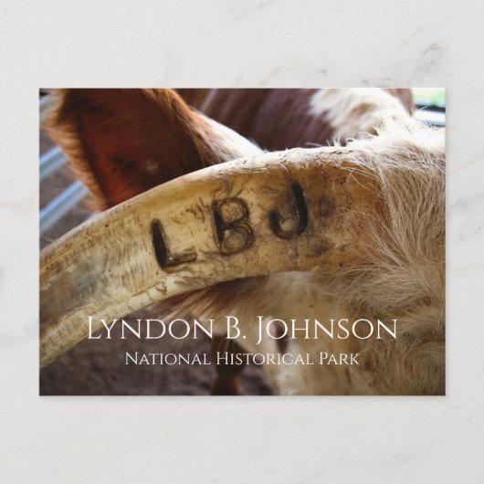 LBJ Horn Brand, Lyndon B. Johnson NHP Briefkaart (Voorkant)