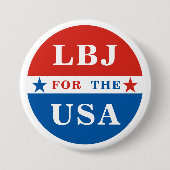 LBJ voor de VS Lyndon B. Johnson Ronde Button 7,6 Cm (Voorkant)