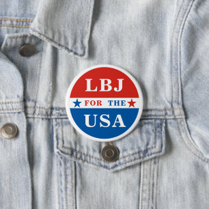 LBJ voor de VS Lyndon B. Johnson Ronde Button 7,6 Cm