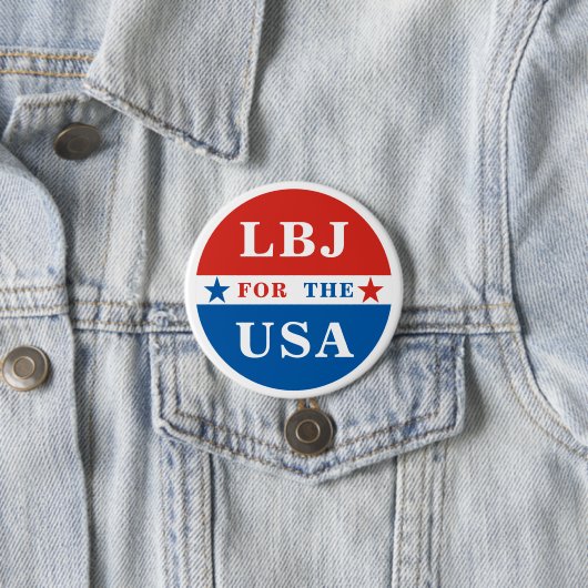 LBJ voor de VS Lyndon B. Johnson Ronde Button 7,6 Cm (In situ)