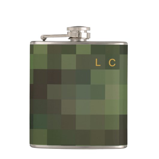 LC-groen pixelcamouflage Heupfles (Voorkant)