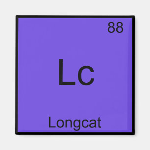 Lc - Longcat Grappig Chemie Symbool Meme T-Shirt Magneet