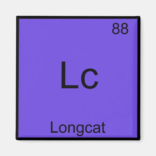 Lc - Longcat Grappig Chemie Symbool Meme T-Shirt Magneet (Voorkant)