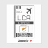 LCA Larnaca Boarding Pass - Cyprus Luchthaven Reiz Sticker (Vel)