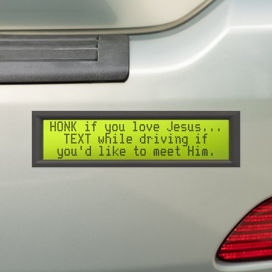 LCD_panel, HONK als je van Jezus houdt... Bumpersticker (Op auto)