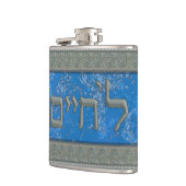 L'Chaim in het Hebreeuws Heupfles (Links)