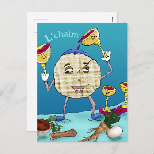 L'chaim Pesach Feestdagenkaart (Voorkant / Achterkant)