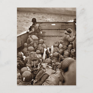 LCI en soldaten Omaha Beachhead Briefkaart