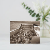 LCI en Soldaten Omaha Beachhead Briefkaart (Staand voorkant)