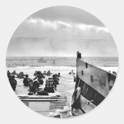 LCI's Soldaten die Ashore leiden Ronde Sticker (Voorkant)