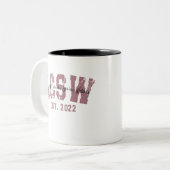 LCSW Afstuderen 2022 gelicentieerd klinisch sociaa Tweekleurige Koffiemok (Voorkant links)