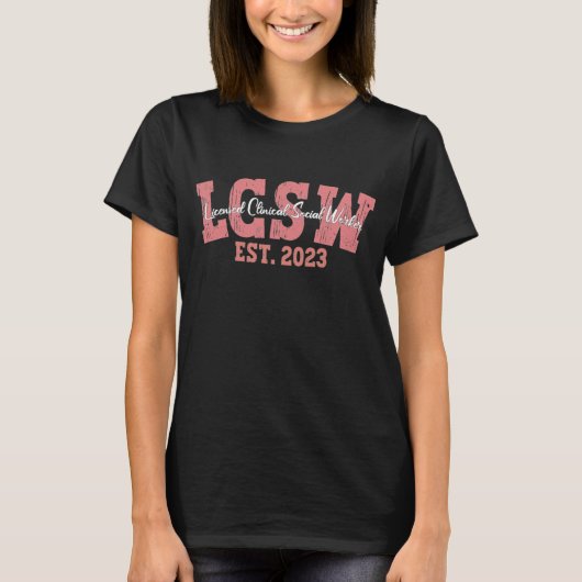 LCSW Afstuderen 2023, gelicentieerd klinisch socia T-shirt (Voorkant)