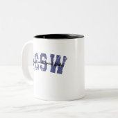 LCSW Appreciation, Licensed Clinical Social Worker Tweekleurige Koffiemok (Voorkant links)