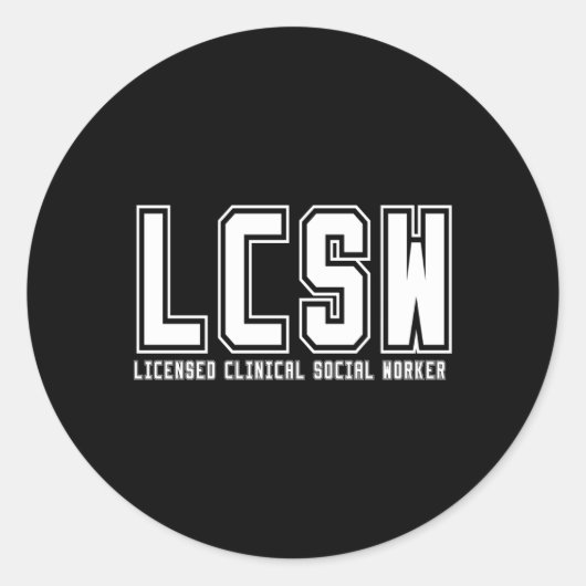 LCSW Clinical Social Worker Afstuderen Ronde Sticker (Voorkant)