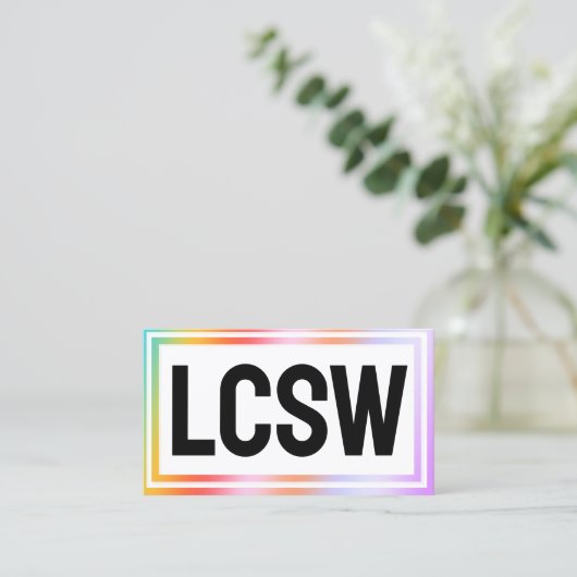 LCSW maatschappelijk werker Visitekaartje (Staand voorkant)