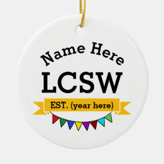 LCSW Sieraad Cadeau Gecertificeerd Klinisch Sociaa Keramisch Ornament