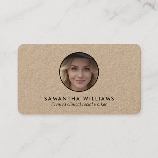 LCSW Social Worker Custom QR Foto Visitekaartje (Voorkant)