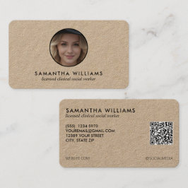 LCSW Social Worker Custom QR Foto Visitekaartje