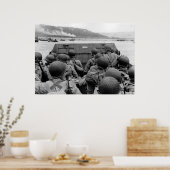 LCVP-landingsboot nadert omaha-strand Poster (Keuken)